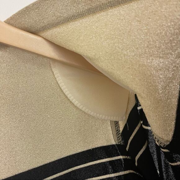 EXCLUSIVELY MISOOK Knit Cardigan Lurex Gold & Black Stripe Business Extra Small - Picture 5 of 8